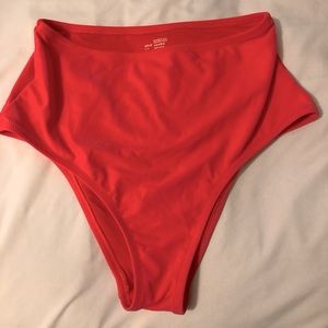 Red Aerie Sm High Waisted Bikini Swim Bottom